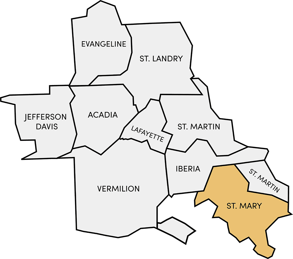 St. Mary Parish, Map of Acadiana, Louisiana St. Mary Parish, Map of Acadiana, Louisiana